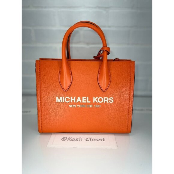 Michael Kors tote mirella small shopper top zip handbag crossbody poppy multi - Picture 1 of 11